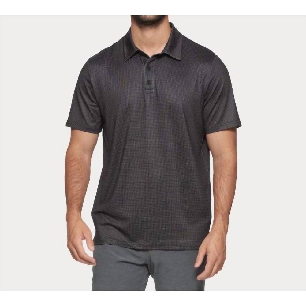 NEW FLAGS & ANTHEM cashiers geo dot polo shirt in black